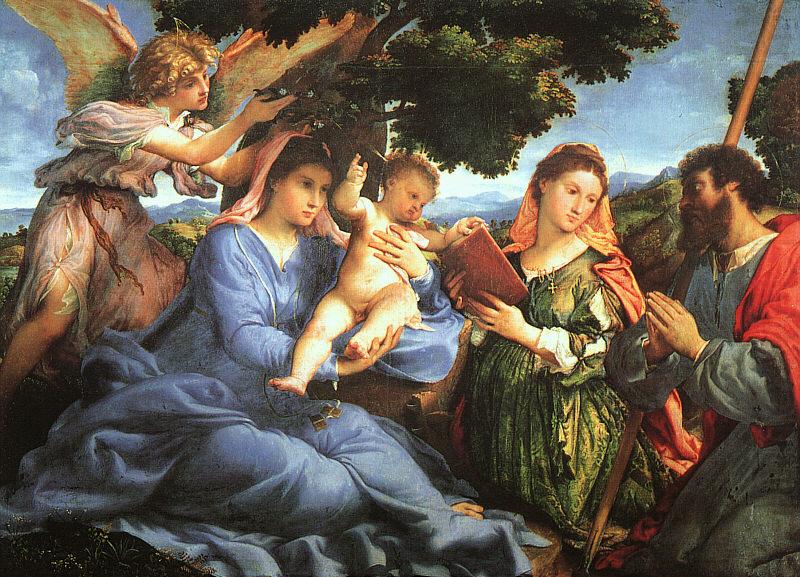 Madonna and Child with Saints Catherine and James, Lorenzo Lotto